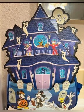 Loungefly GLOW IN THE DARK Mickey& Friends Halloween Haunted House Backpack
